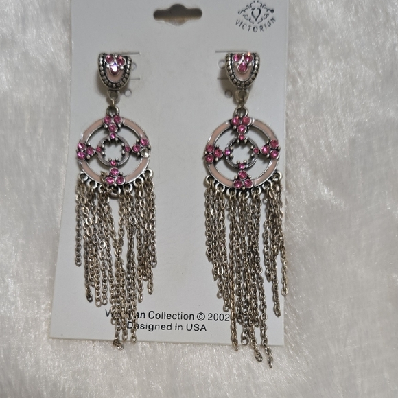 Unbranded Jewelry - Silver and Pink Dangle Earrings